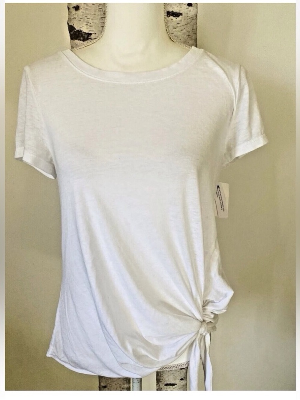 Classic White Side-Tie Short Sleeve Tee